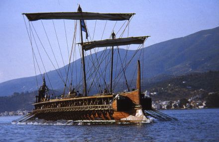 Ancient Greek trireme warship (reconstruction)